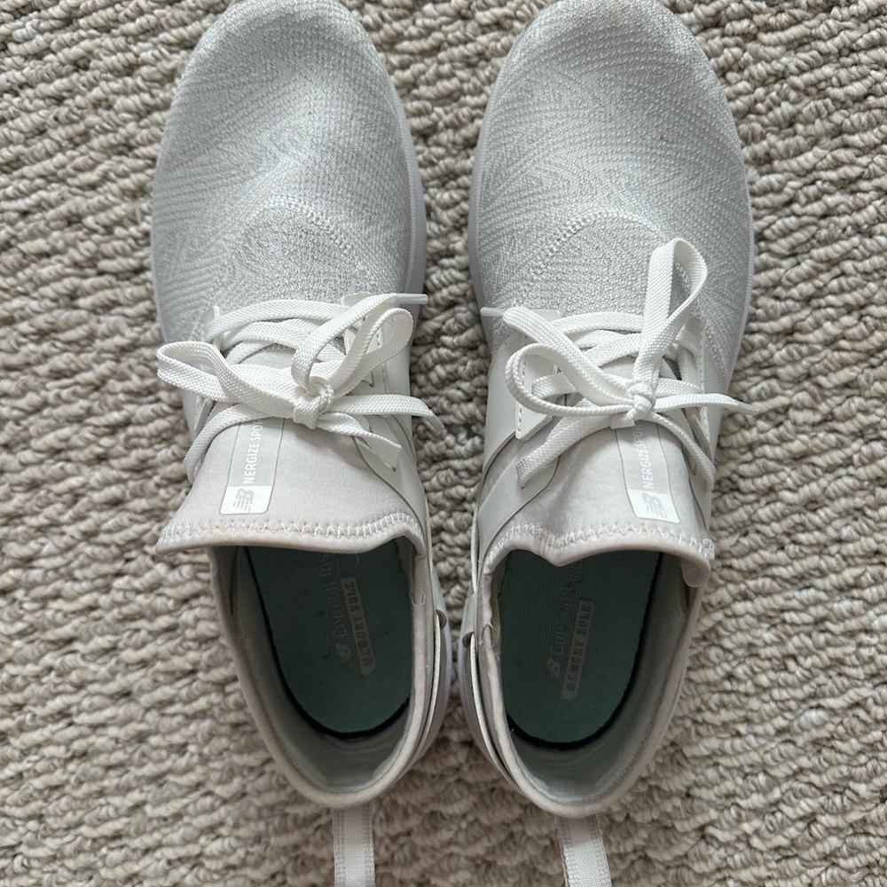New Balance Light Gray Knit Sneakers